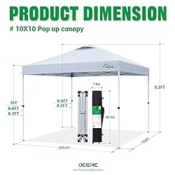 Acepic 10x10 Pop Up Canopy Tent with Sidewall,300D