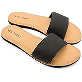 Volcom Women's Simple Synthetic Leather Strap Slide Sandal