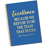 Sixrip Excellence 160 Blank Pages Blue Spiral Notebook, Teamwork Gifts for Staff, Team Gifts for Coworkers, Employee Appreciation Gifts, Team Member Gifts Leadership Gifts for Colleagues B
