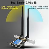 Garsent 433Mbps WiFi Card AC Bluetooth 4.0 Dual Band 2.4G/5G PCIe for Desktop PC view 3