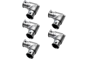 AIRTAK 3/4 Inch EMT Conduit Fittings Inside Corner Pull Elbow,5 Pack 90 Degree Metal Conduit Capped Corner Coupling - Silver