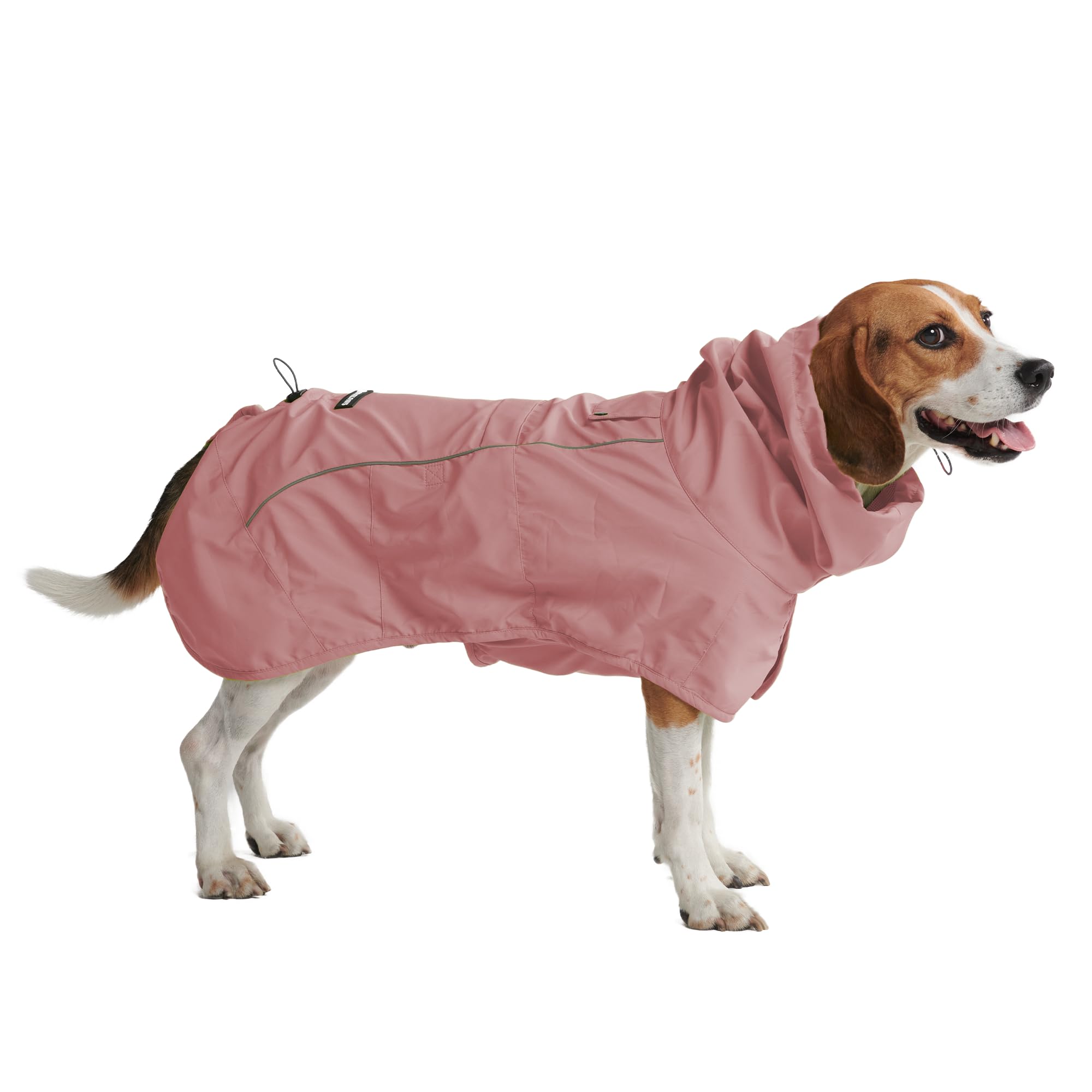 Spark Paws Dog Raincoat, Waterproof Windproof Rain Jacket, For Small Medium Large Extra Large Dogs, Reflective Breathable Full-body Coverage Dry Suit - Sea Pink, 3XL