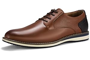 HEEZ Men's Oxford Shoes, Modern Lace Up Dress Shoes, Formal Derby Dress Shoes, Comfortable Business Office Walking Shoes with Cup Toe Removable Rebounded Insole, Anti-Slip TPR Outsole