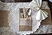 DECORA 4 X8 Inch Hessian Burlap Lace Jute Cutlery Pocket Knifes Forks Bag Burlap Silverware Holders for Wedding St. Valentine's Day 50PCS