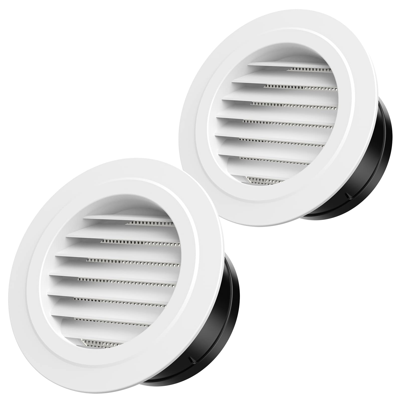 Photo 1 of 6 Inch Vent Cover, Hon&Guan Round Soffit Vents Round Vent Cover with Built-in a Fly Screen for Bathroom Office Home-2PCS