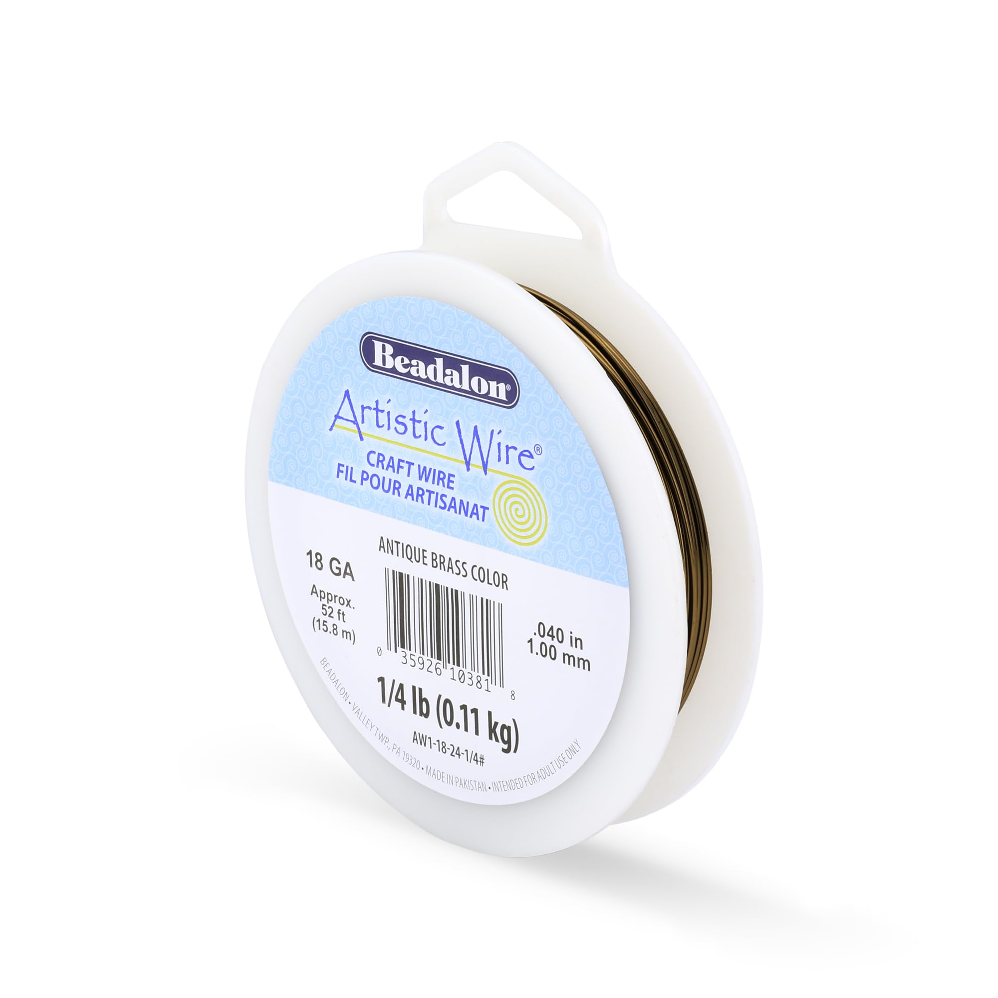 Artistic Wire Tarnish Resistant Copper Craft Wire, Antique Brass Color, 1/4 lb / .11 kg Approx. 49.8 ft / 15.2 m