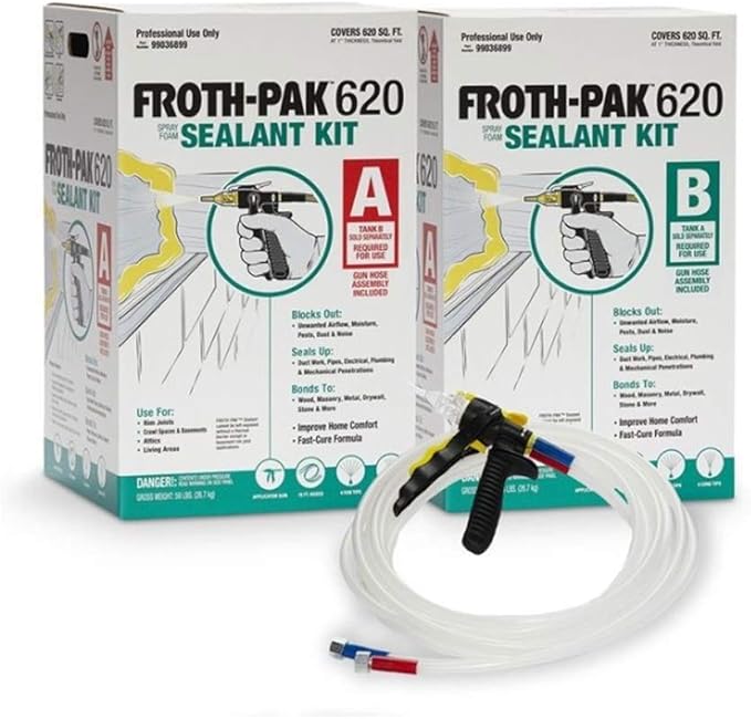 DOW FROTHPAK 620 Spray Foam Sealant Insulation Kit with 15' Hose
