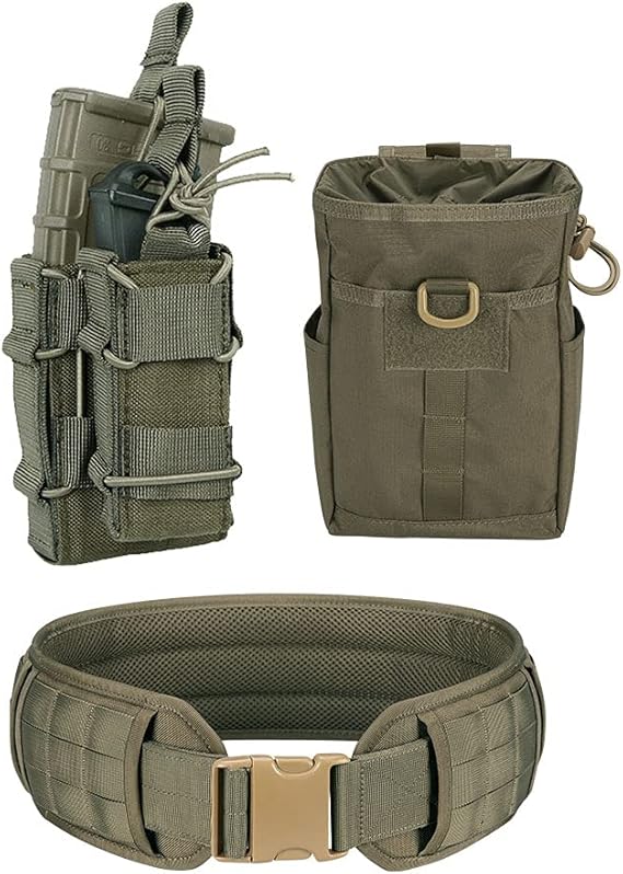 Medium Size Military Waist Belt OpenTop Double Rifle Mag