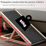 QiMu Solid Wooden Pet Ramp 2-Height Adjustable Car Dog Ladder Black 70x35x30/40 view 4