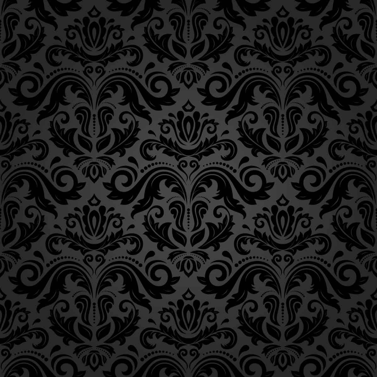 Boho Damask Outdoor Fabric by The Yard,Baroque Style Antique Ornament Upholstery Fabric for Chairs,European Pattern Floral Decorative Fabric for Home DIY Projects,3 Yards,(L276*W150cm) Black Grey