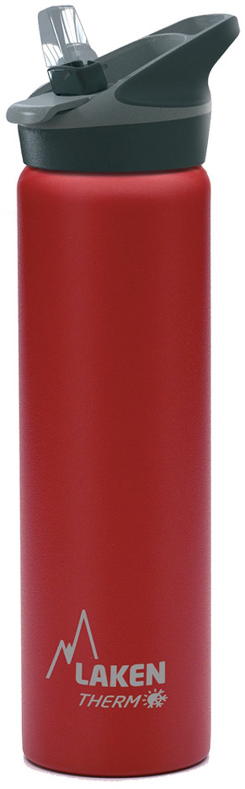 Laken Thermo Kids Vacuum Insulated Stainless Steel Leak Free Sports Water Bottle with Jannu Straw Cap, 25 Oz, Red
