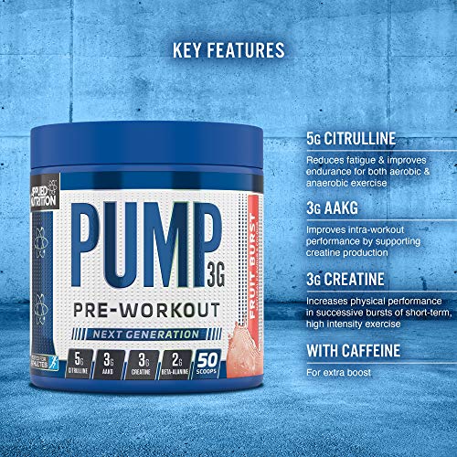 Applied-Nutrition-Bundle-Pump-3G-Pre-Workout-375g-Gym-Towel-700ml-Protein-Shaker-Energy-Focus-Performance-with-Creatine-AAKG-Citrulline-Beta-Alanine-Caffeine-Fruit-Burst