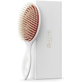 Boar Bristle Hair Brush for Detangling Hair, Smooth Shine &amp; Scalp Massage | Ellen Evyse Cushion Detangling Brush with Nylon Pins for Straight, Fine, Thin, Wavy, Short, Long Hair, for Women, Men