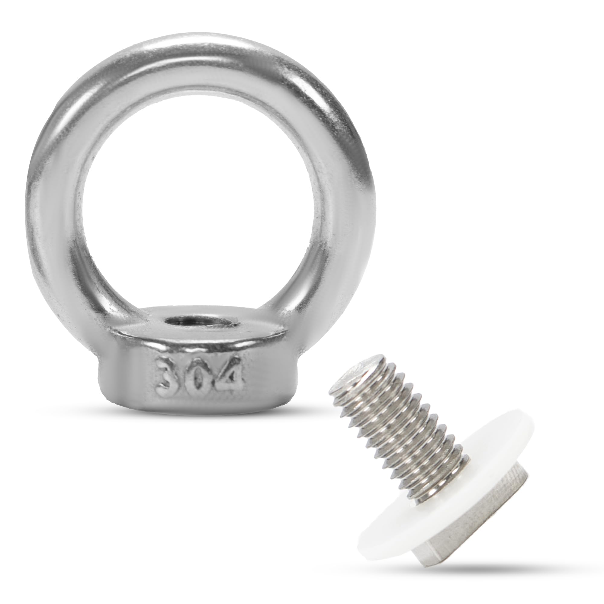 ECENCE 8pcs Lifting Ring Nuts with 8pcs Hammerhead Screw M6, Stainless Steel (304) - Greenhouse Nuts and Bolts, Plant Stand Ring Eye Nut, Special Screw, Female Threaded Nut