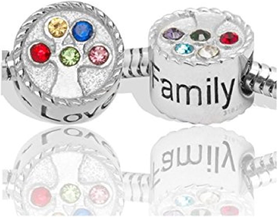 Charms Silver Love Family Tree Sterling Bead For Snake Chain Charm Bracelets EvesCity TM