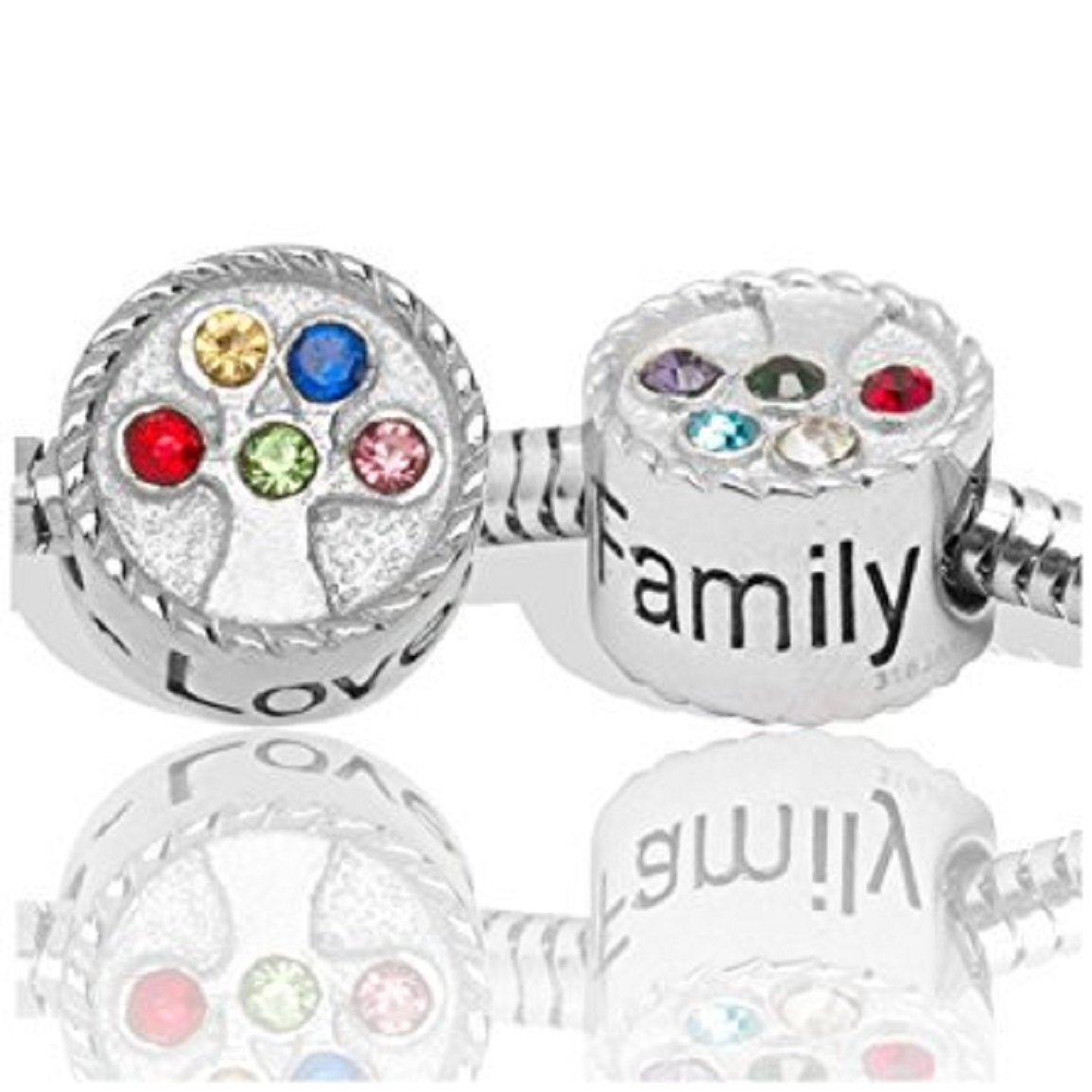 Charms Silver Love Family Tree Sterling Bead For Snake Chain Charm Bracelets EvesCity TM
