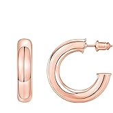 PAVOI 14K Gold Colored Extra Chunky 6.5mm Lightweight Open Hoops | Gold Hoop Earrings for Women