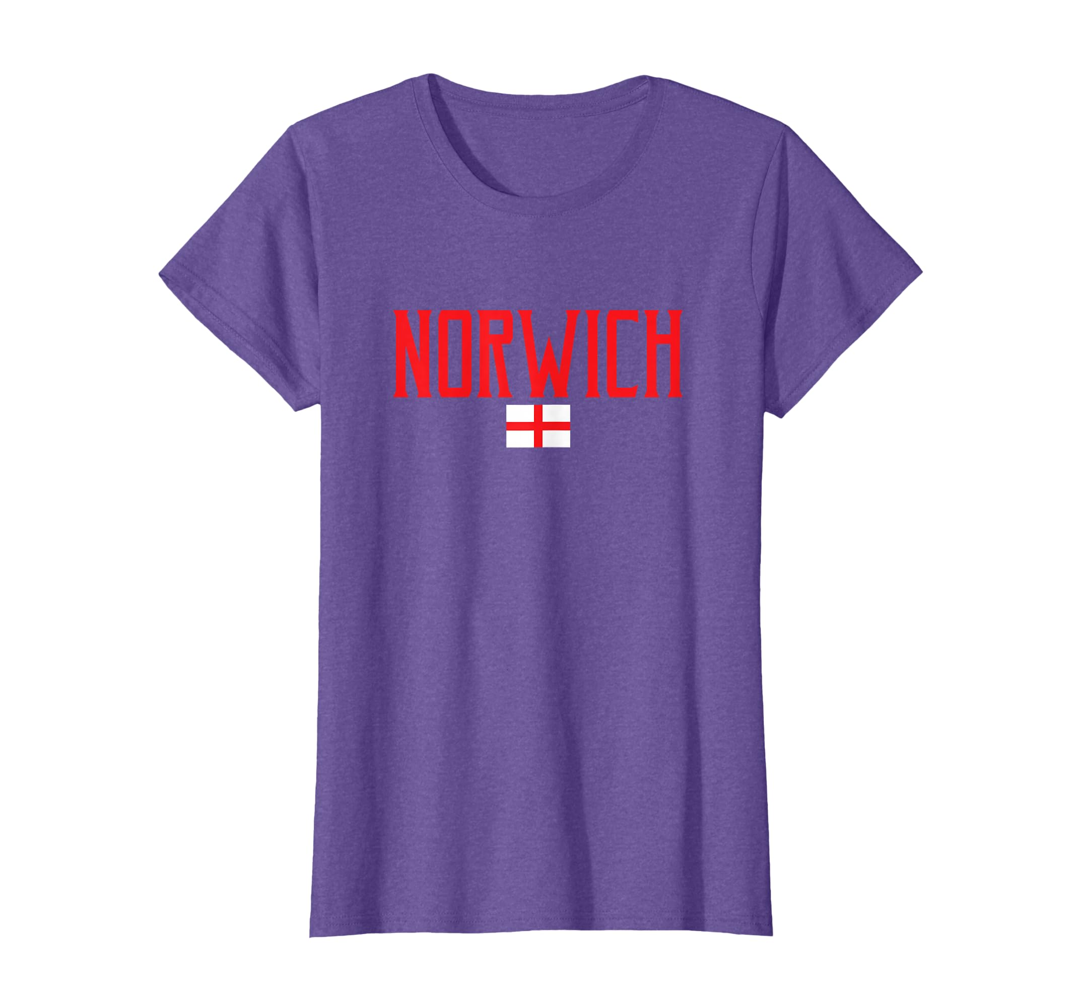 Norwich England Flag Red Text T-Shirt
