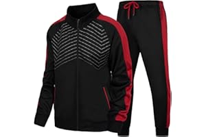 LBL Leading the Better Life Men's Sweat Suit 2 Piece Outfit Casual Contrast Sports Jogging Tracksuits Set