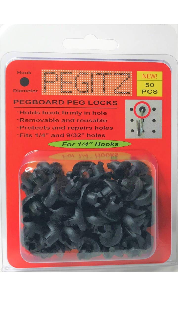 Photo 1 of Pegitz Pegboard Peg Locks 50PCS (1/4 inch, Black)