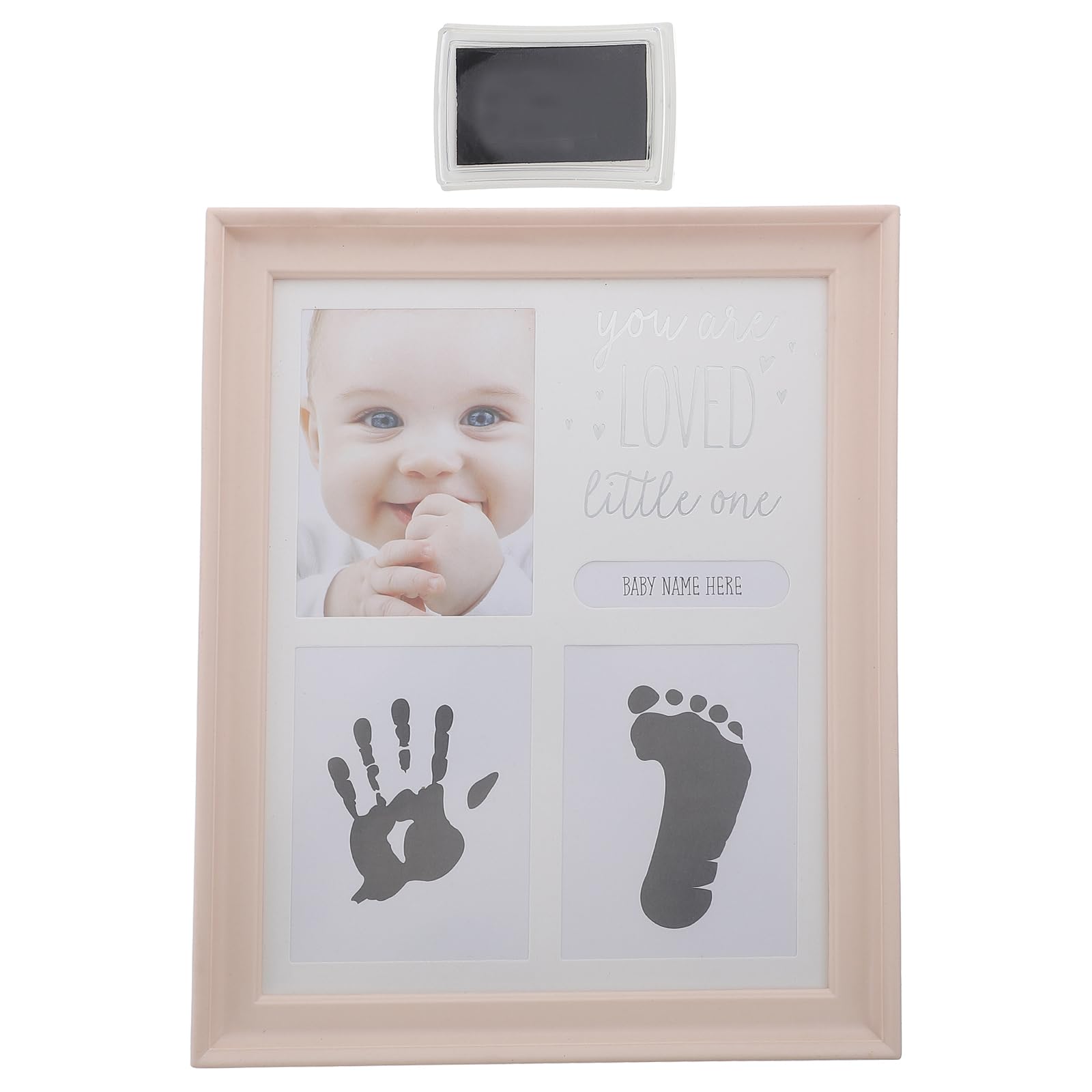 Toyvian Baby Hand and Footprint Frame with Ink Pad Newborn Keepsake Photo Frame for Infant Memory Diy