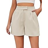 Famulily Womens Summer Cute Shorts Casual Side Pockets High Waist Shorts with Back Elastic Waist