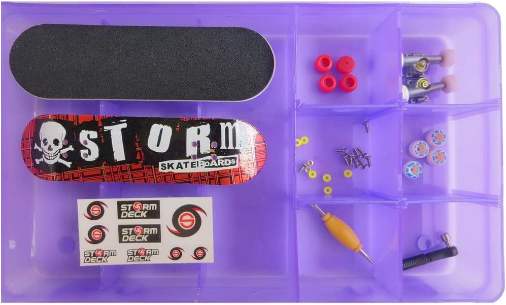 Lesafe Wooden Finger Skateboard Toy Professional Fingerboard With Collection Box for Kids Gift Purple
