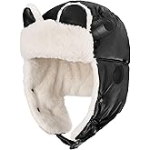 Sukeen Kids Trapper Hat for Girls Boy Windproof Kids Warm Hat Fur-Lined Earflap Hat with Mask for Cold Snow Weather