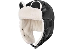 Sukeen Kids Trapper Hat for Girls Boy Windproof Kids Warm Hat Fur-Lined Earflap Hat with Mask for Cold Snow Weather