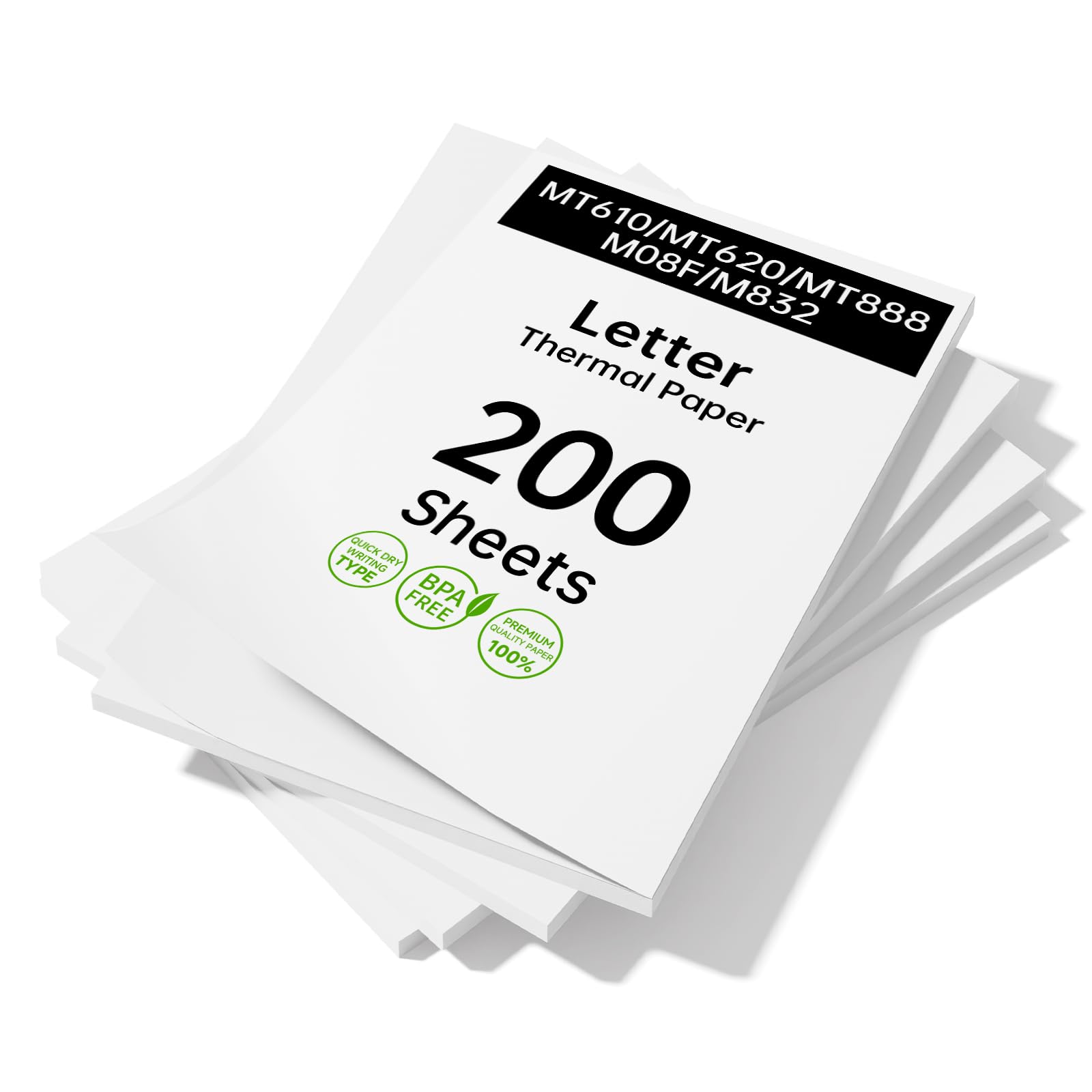 Photo 1 of HPRT Thermal Printer Paper, 200 Sheets US Letter 8.5 x 11 Inch, BPA Free Inkless Thermal Paper, MT610 MT620 MT800 Thermal Paper US Letter Size Compatible with PRT/iDPRT/HPRT Portable Thermal Printers