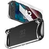 KUAINIAO Protective Case for Nintendo Switch 2 2025 with 1PC HD Scceen Protector, Switch 2 Clear Cover with Ergonomic Grip Design with Shock-Absorption and Anti-Scratch Design