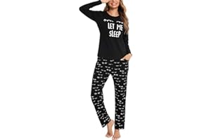 EISHOPEER Couples Matching Pajama Sets Long Sleeve Printed Soft Loungewear Pjs Set for Men and Women