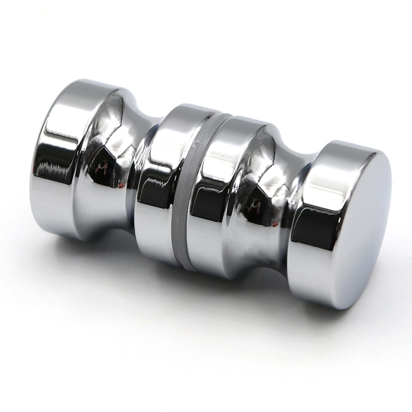 YIDELAI-Glass Door Handle, 2.4 inch Aluminum Alloy Single Hole Handle, Solid Cylindrical Shower Room Sliding Glass Door Handle, Bathroom Shower Room Accessories. (1, silver2)