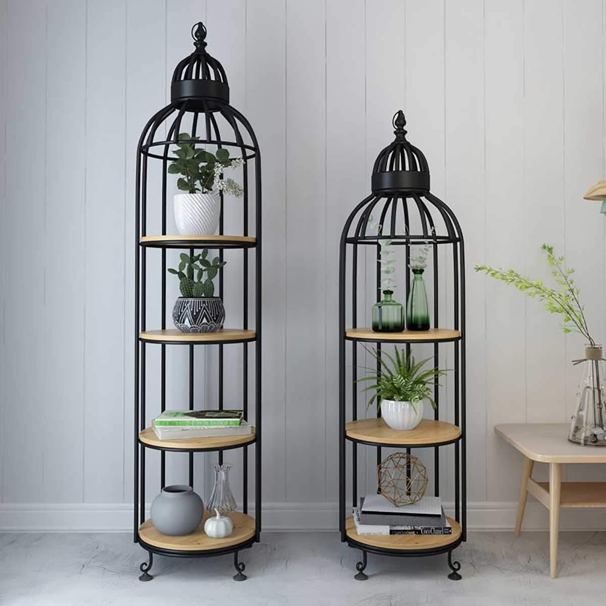 DZQZR 3 Tier Creative Bird Cage Shaped Flower