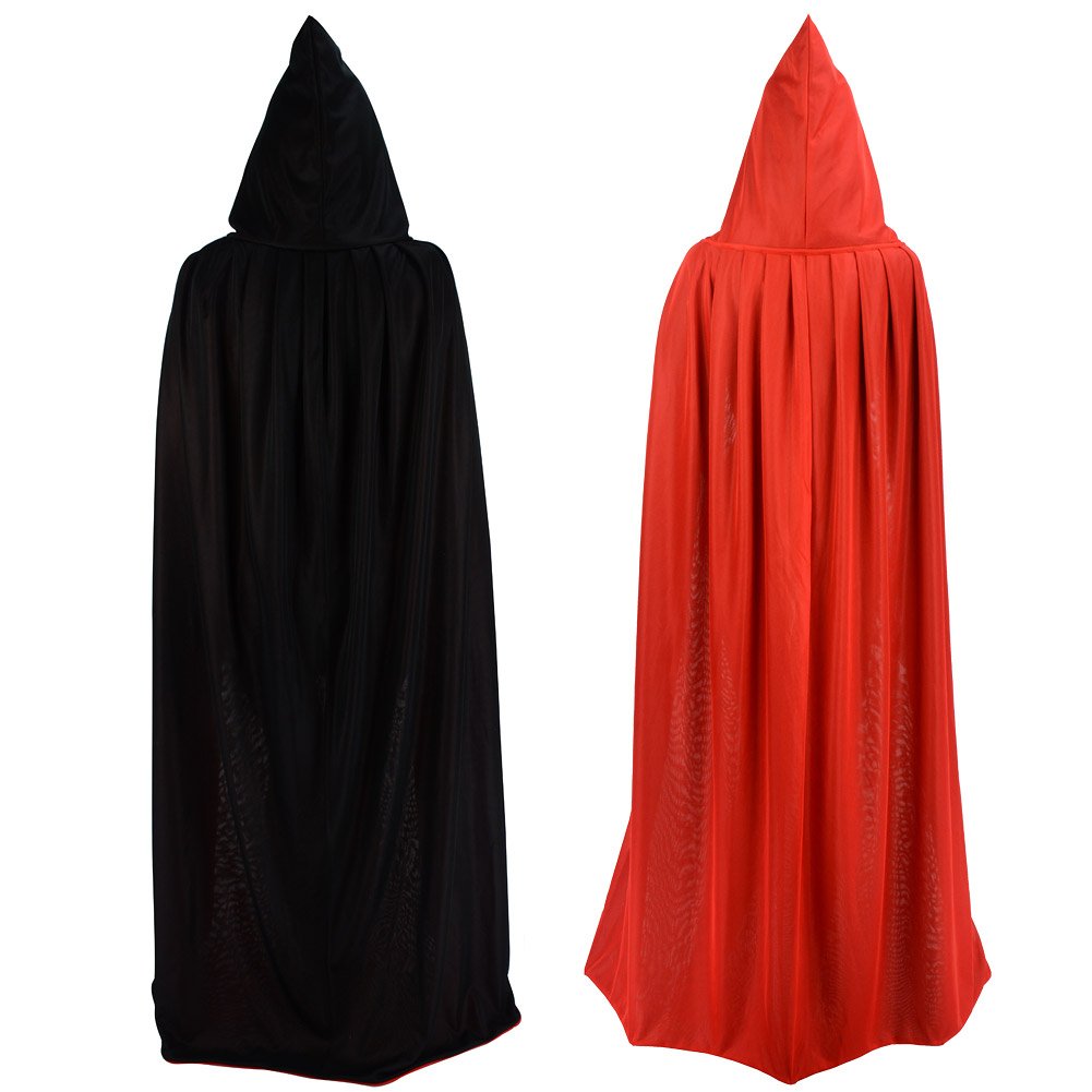 Gardeningwill Double Face Red Black Hooded Halloween Cloak Vampire Priate Cape