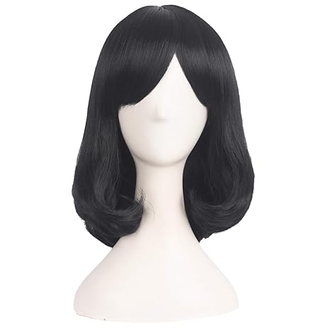 MapofBeauty 16 Zoll/40cm Mittel Gerade Damen Gerade Perücke (Braun Schwarz)