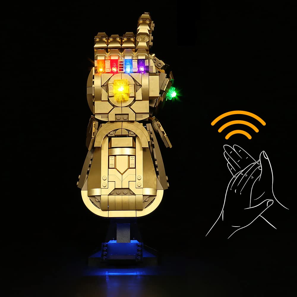 LocoLee Led Light Set Compatible with Lego 76191 Infinity Gauntlet Led Decoration Lighting Kit Compatible with Lego Thanos Hand Gauntlet Building Blocks Model,Only Lights Set,No Model