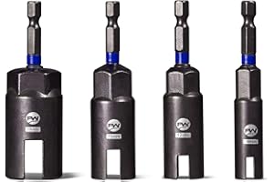 Facoow Wing Nut Driver Set -4 Pcs Power Wing Nut Socket Bit for Wing Nut, Eye Bolt, Screw Hook, Wire Twisting, Durable CR-V S