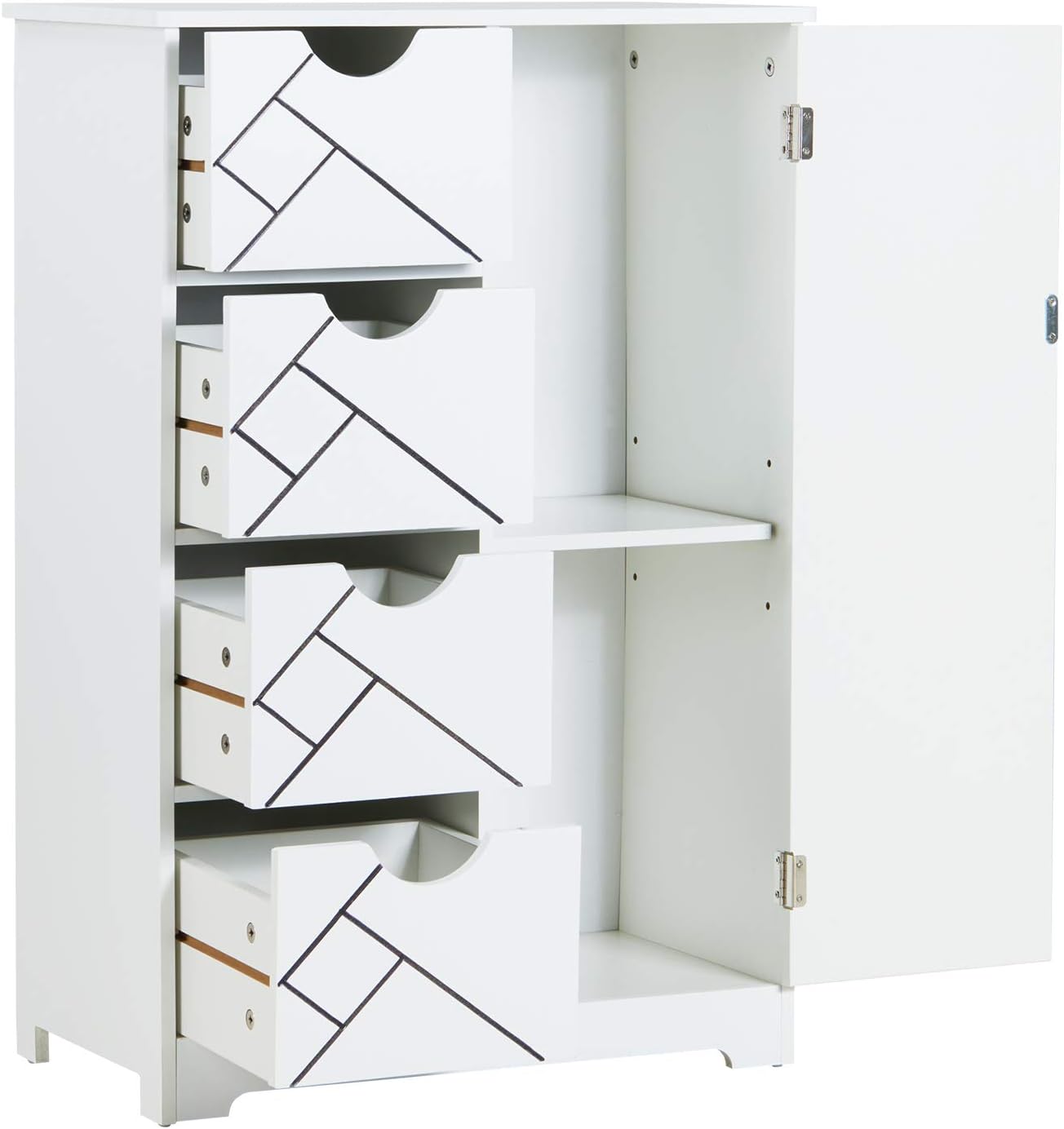 DICTAC – Armario de baño con 4 cajones, estantes de Altura Regulable