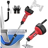 POPULO 17FT Auto Feed Drain Snake, Upgraded Toliet Auger, Plumbing Hair Drain Clog Remover with Extension Tube for Toliet, Sh