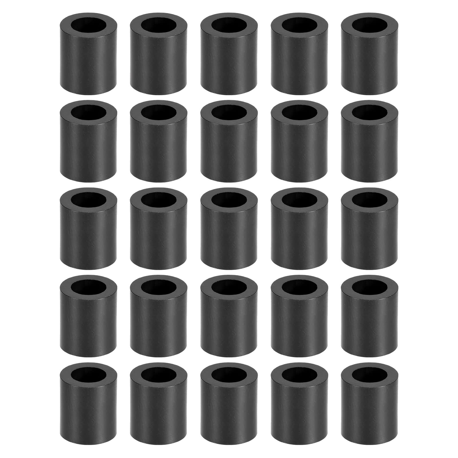 YOKIVE 250 Pcs Black Round Spacer, Not Threaded Washers with High Insulation Effect, Keep Height Consistent, Great for M5 Screws (ABS, 5.4mmx9mmx10mm)