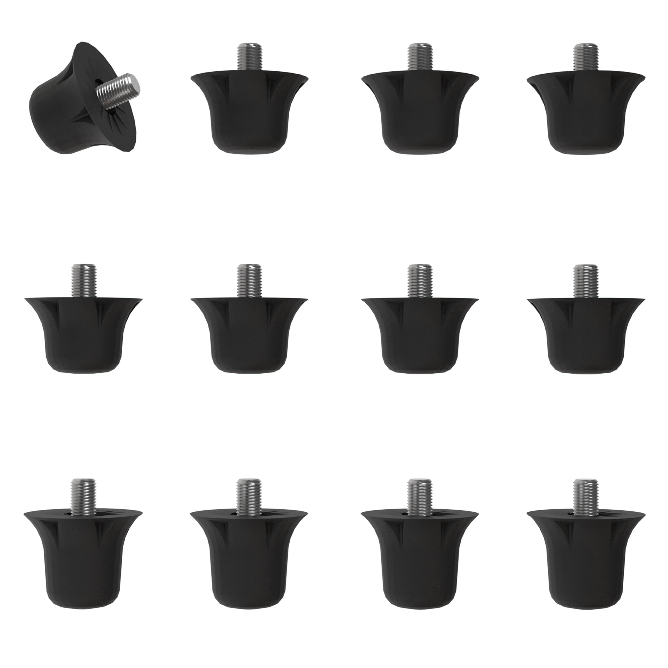 55 Sport Classic Nylon SG Replacement Football Studs - 12 Pack (13/16mm) - Black