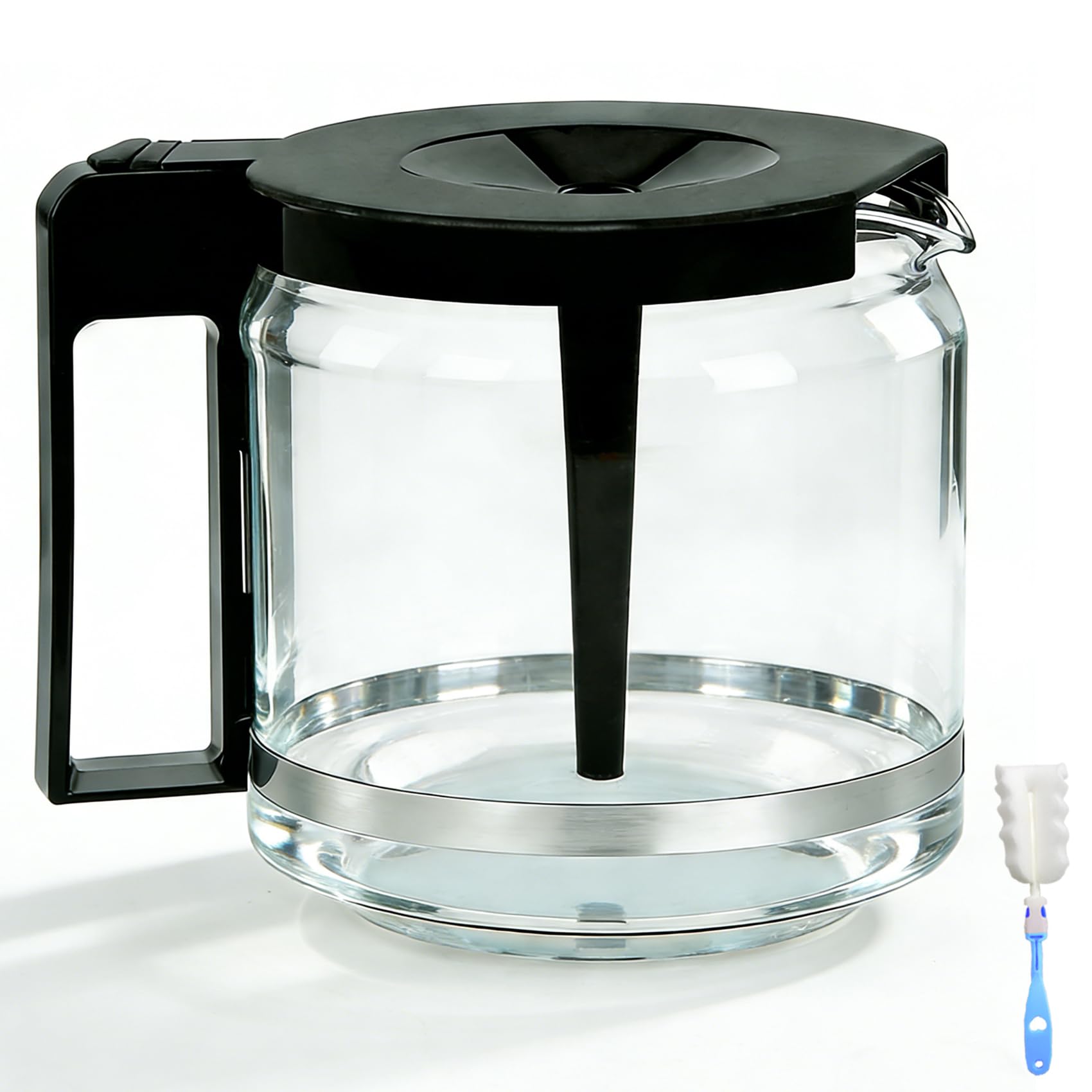 Photo 1 of ???????? Carafe Compatible With moccamaster KBG Brewers (89830), Compatible With moccamaster Carafe Replacement, 10-Cup/1.25L/40oz, Coffee Pot With Metal Ring, Includes Random Cleaning Brush.