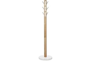 Umbra Flapper Coat Rack, Clothing Hanger, Umbrella Holder, and Hat Organizer, Great for Entryway, Natural/White