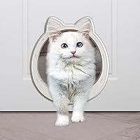 Classicmacher Cat Door, Cat Door Interior Door, No Flap Cat Door, Easy to Install, Durable Pet Door for Cat, No Training, Sma