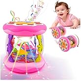 Sciganaa Baby Toys 6-12 Months Girl Gifts, Baby Aquarium Ocean Projector Rotating Light Up Musical Tummy Time Toy, Crawling Learning Infant Toy for Toddlers 1 2 Year Old, Newborn Birthday Gifts