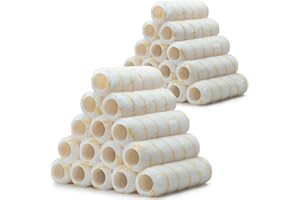 Gandeer 24 Pack Paint Roller Covers 9 x 1/2 Inch Microfiber Paint Roller Covers Large Polyester Naps for Painting Walls Ceilings Home Painting Supplies (Yellow,White)