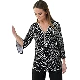 Joseph Ribkoff Black/Vanilla Tunic Top Style 223119 - Size 8