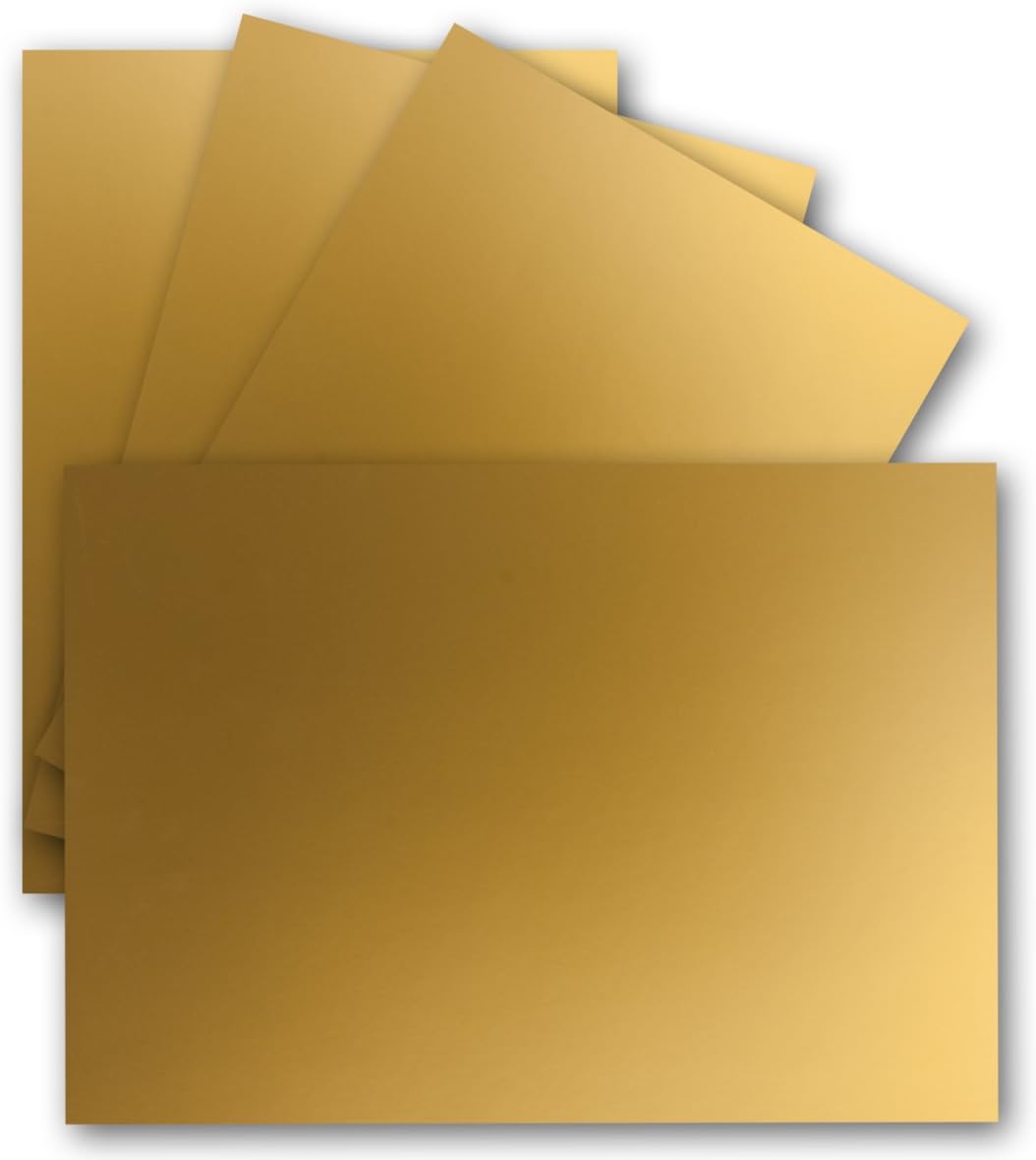 "FarbenFroh by GUSTAV NEUSER" 50 Single Cards DIN A6-10.5 x 14.8 cm 240 g/m² Gold Metallic Construction Cardboard Craft Paper Craft Cardboard Craft Cards Blank Postcards
