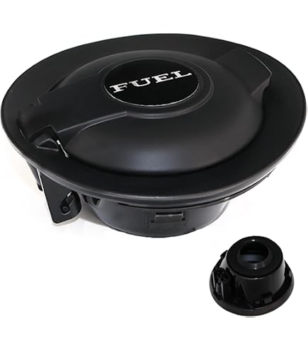 Black Vapor Edition Gas Filler Door Cap For Dodge Challenger 2008-2019 – Matte Black & Silver, Direct Fit